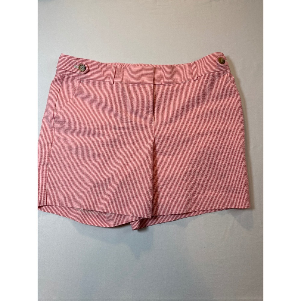 Ann Taylor Pink Seersucker Shorts Womens‎ 10 Striped Cotton Blend Summer Preppy